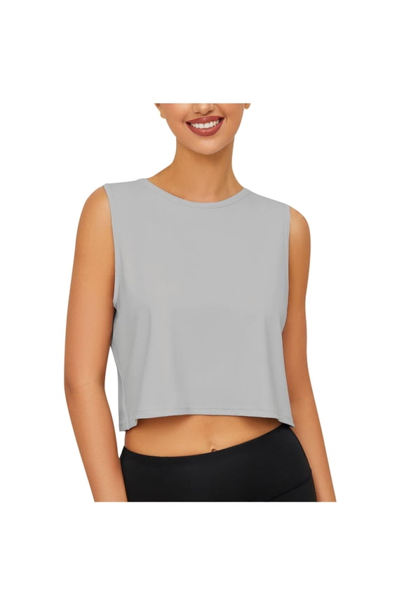 Women's Crop Loose Tank Top Lightweight Tops for Women Fashion Casual Athletic Sleeveless Crew Neck Tanks
