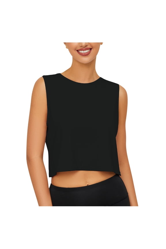 Women's Crop Loose Tank Top Lightweight Tops for Women Fashion Casual Athletic Sleeveless Crew Neck Tanks
