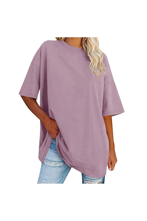 Women's Oversized T Shirts V Neck Tees Half Sleeve Tee Shirt Summer Casual Comfort Tunic Tops for Women