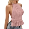 thumbnail image 1 of Enridrech Women's Ruffle Camisole Sleeveless Tank Summer Fashion Open Back Cute Party Going out Tops for Women, 1 of 7