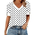 thumbnail image 1 of Enridrech Women's Summer Blouse Casual Loose Crew Neck Cute T Shirt Top for Women Puff Short Sleeve Shirts Tops, 1 of 5