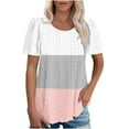 thumbnail image 1 of Enridrech Womens Casual Breathable T Shirts Puff Short Sleeve Dressy Blouses Tops Summer Shirt Crew Neck Tshirts Top, 1 of 6