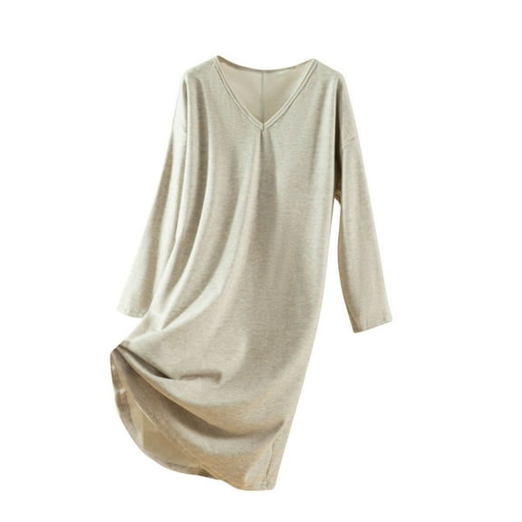 Enridrech Womens Flannel Nightgowns Warm Sleepwear Long Sleeve Nightshirts Loungewear Fall Winter Pajamas