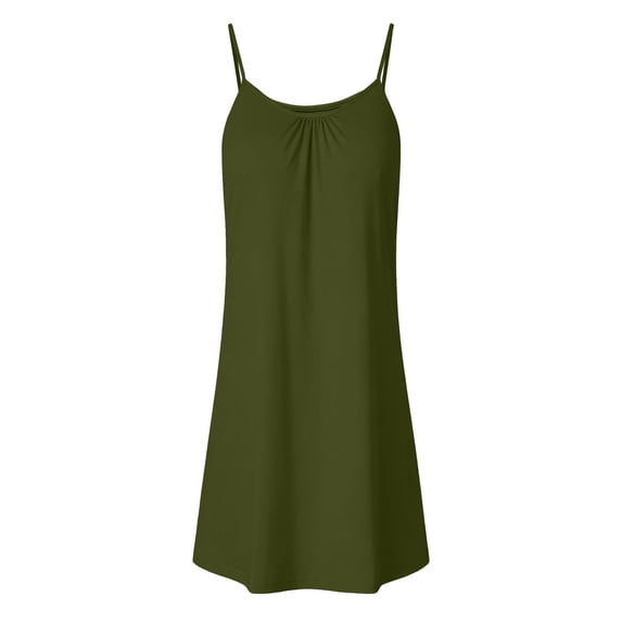 Enridrech Womens Nightgown Tops Summer Comfy Breathable Sleeveless Shirts Solid Color Loungewear Shirt Top for Women