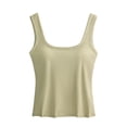 thumbnail image 1 of Enridrech Womens Tank Top Comfort Built in Bra Solid Color Outfit Cami Tanks Lightweight Undershirt Tops for Women, 1 of 4