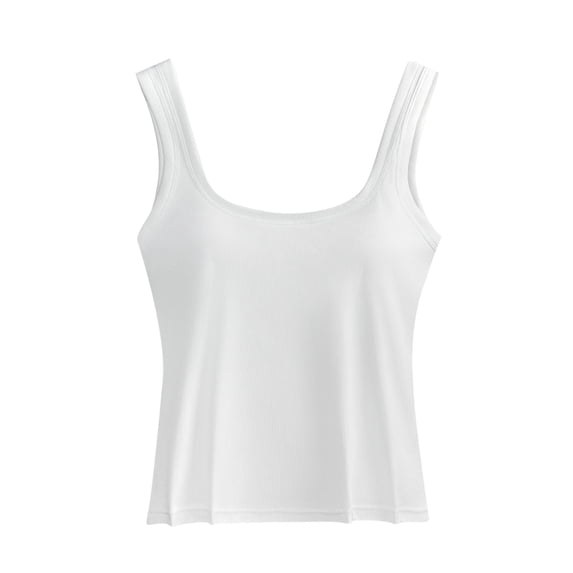 Enridrech Womens Tank Top Comfort Built in Bra Solid Color Outfit Cami Tanks Lightweight Undershirt Tops for Women