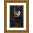 thumbnail image 1 of Enrique Martínez Cubells 11x14 Gold Ornate Wood Frame and Double Matted Museum Art Print Titled - Breton Woman (C. 1899-1900), 1 of 4