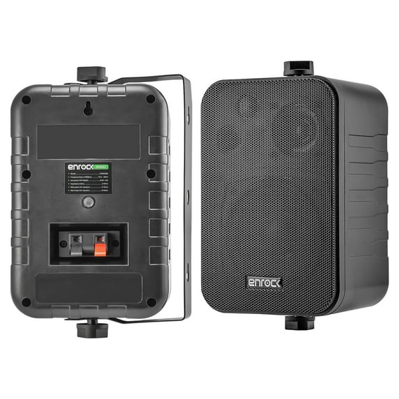 Enrock Audio Systems 4-Inch 3-Way In Door/Out Door Box-Speaker (Black) EKMR408B - Pair