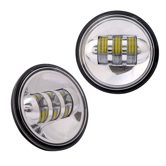 Enrock LED CREE IP67 Waterproof Diecast Aluminum 4.5" Harley Davidson 30Watt 2300 Lumen 6500-700K Fog Lamps (Silver)