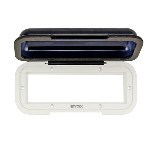 Enrock Marine Universal In Dash Water Resistant Waterproof Tinted Radio Shield Receiver Cover (White Base)