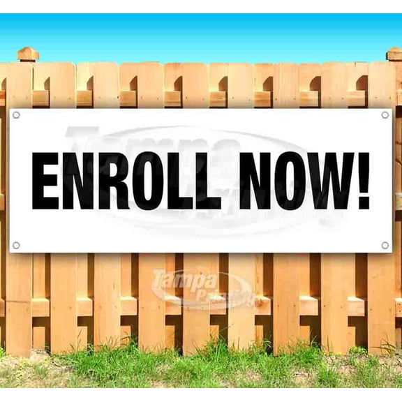 Enroll Now 13 oz Vinyl Banner With Metal Grommets