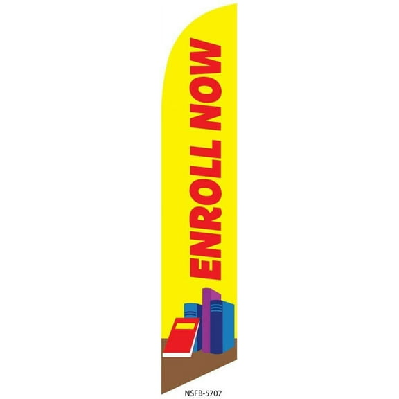 Enroll Now Preschool Daycare Feather Banner Swooper Flag, Replacement Flag Only