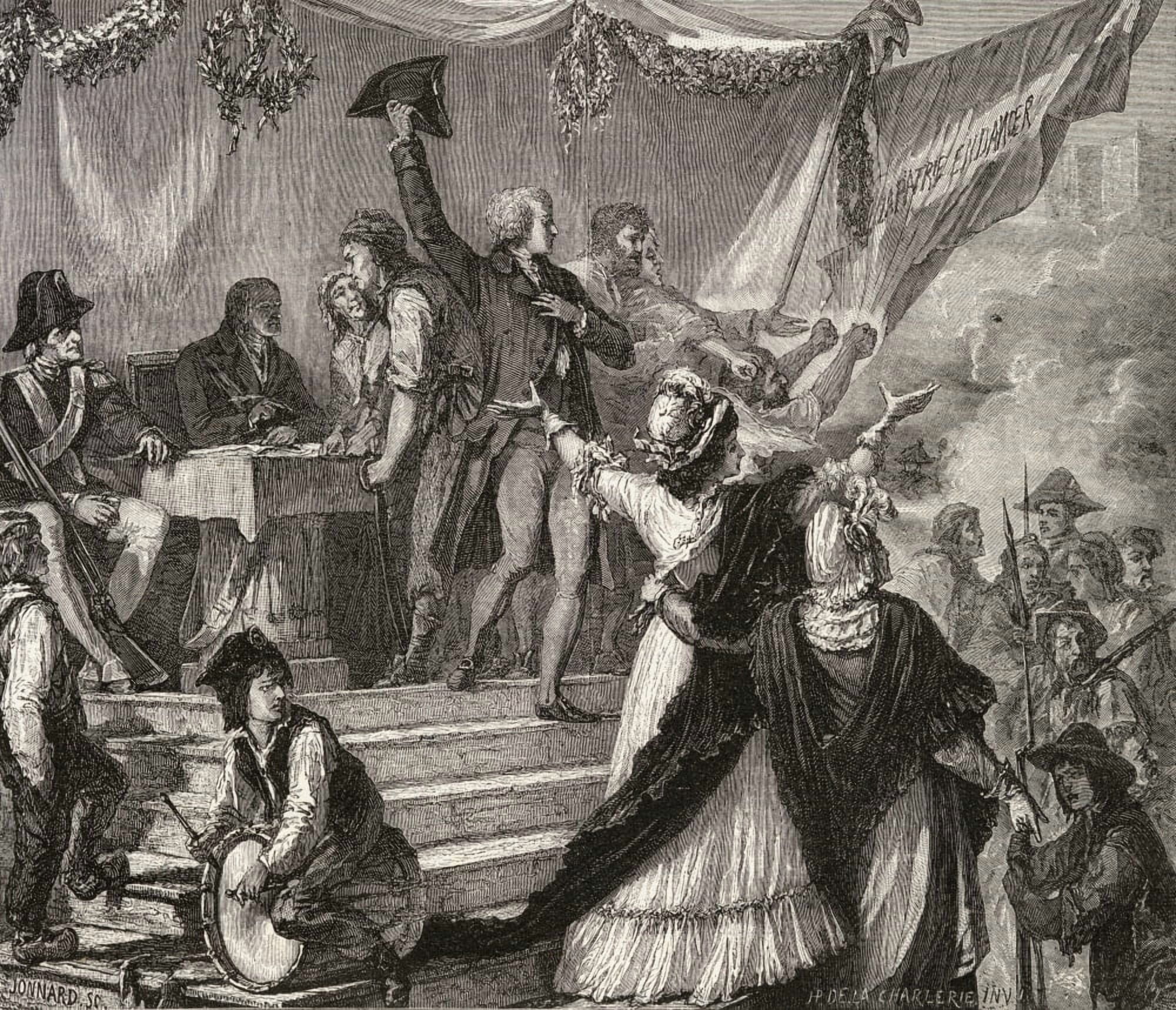 Enrollment Of Volunteers 1792Engraved By Jonnard After De La Chalerie From Histoire De La Revolution Francaise By Louis Blanc Canvas Art - Ken Welsh Design Pics (32 x 28)