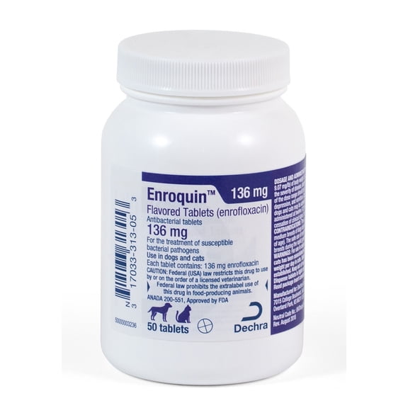 Enroquin (Enrofloxacin) Flavored Tablets 136mg