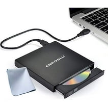 Enroslu Portable DVD Player External DVD Optical Drive USB 2.0 CD/DVD-ROM CD-RW Player CD Burner Slim Portable Reader Recorder (Color : Black)