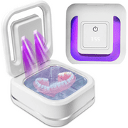 Enroslu Ultrasonic Retainer Cleaner 40-44kHz,180ML Portable Jewelry Cleaner, Professional Retainer Cleaner Machine for Denture, Mouth Guard, Aligner(White)