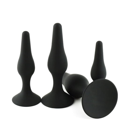 Enrseto Sexy Toys 4PCS Anal Plug Set Silicone Anal Butt Plug Adult Sex Toys for Women, Men