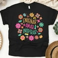 thumbnail image 1 of Enseñar Amar Inspirar Shirt, Spanish Teacher Floral T-Shirt, Inspirational Educator Tee, Black, Size M, 1 of 6