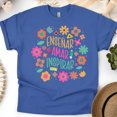 thumbnail image 1 of Enseñar Amar Inspirar Shirt, Spanish Teacher Floral T-Shirt, Inspirational Educator Tee, Royal, Size XL, 1 of 6