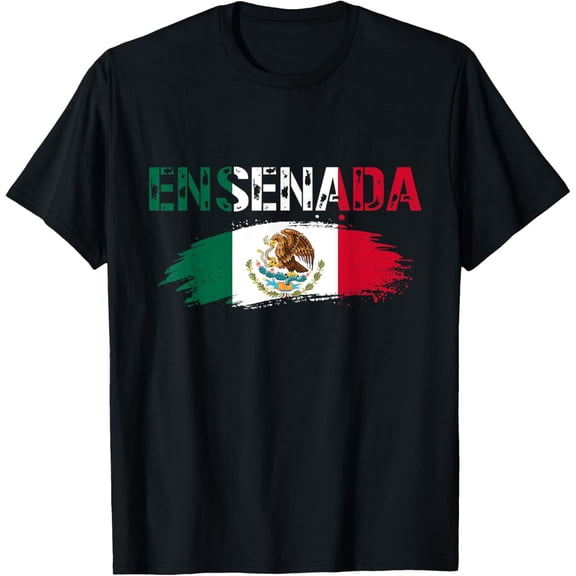 Ensenada Mexico Distressed Mexican Flag T-Shirt