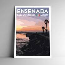 Ensenada Vintage Travel Poster / Postcard WPA Style Retro Baja California Mexico