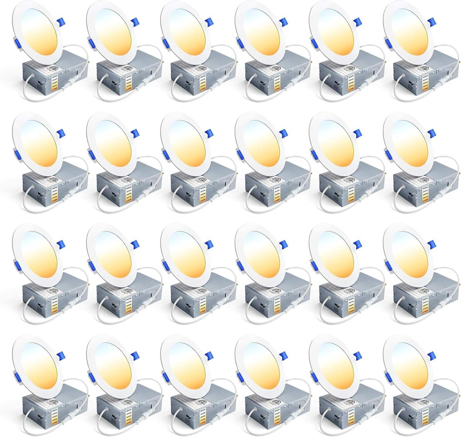 Ensenior 24 Pack 4 Inch LED Recessed Ceiling Light, Dimmable, 6000K ...