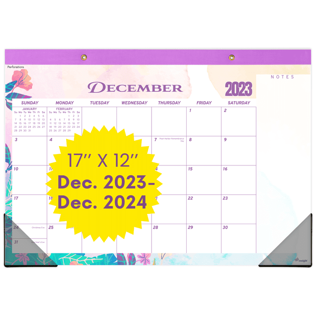 Ensight Desk Calendar 20232024 Thick Paper, Clear Protector Note