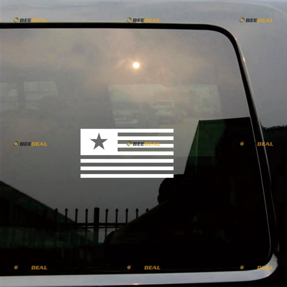 Ensign of The Republic of Texas Revolutionary Texas Navy Sticker Decal Vinyl - 2 Pack White 4" - For Car Boat Laptop Cup No Background Die-cut