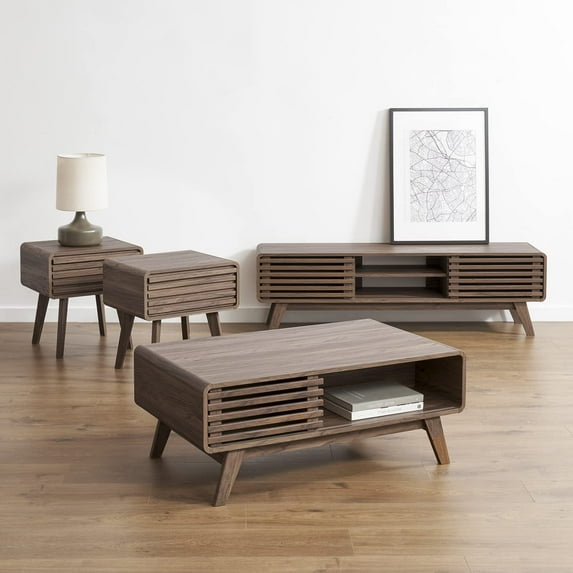 Ensley Living Room Set (59" TV Stand + Coffee Table + 2 Side Table)