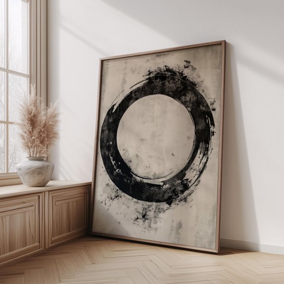 Enso Circle Poster Zen Minimalist Wall Art Wabi Sabi Japandi Decor Poster , Poster Print Only