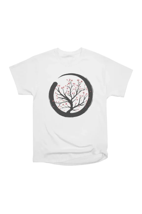 Enso Circle Sakura Sumie by Tobe Fonseca T-Shirt Tee Gift For Him Merch For Her Apparel Fo