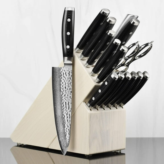 Enso HD 16 Piece Gray Ash Knife Block Set - Made in Japan