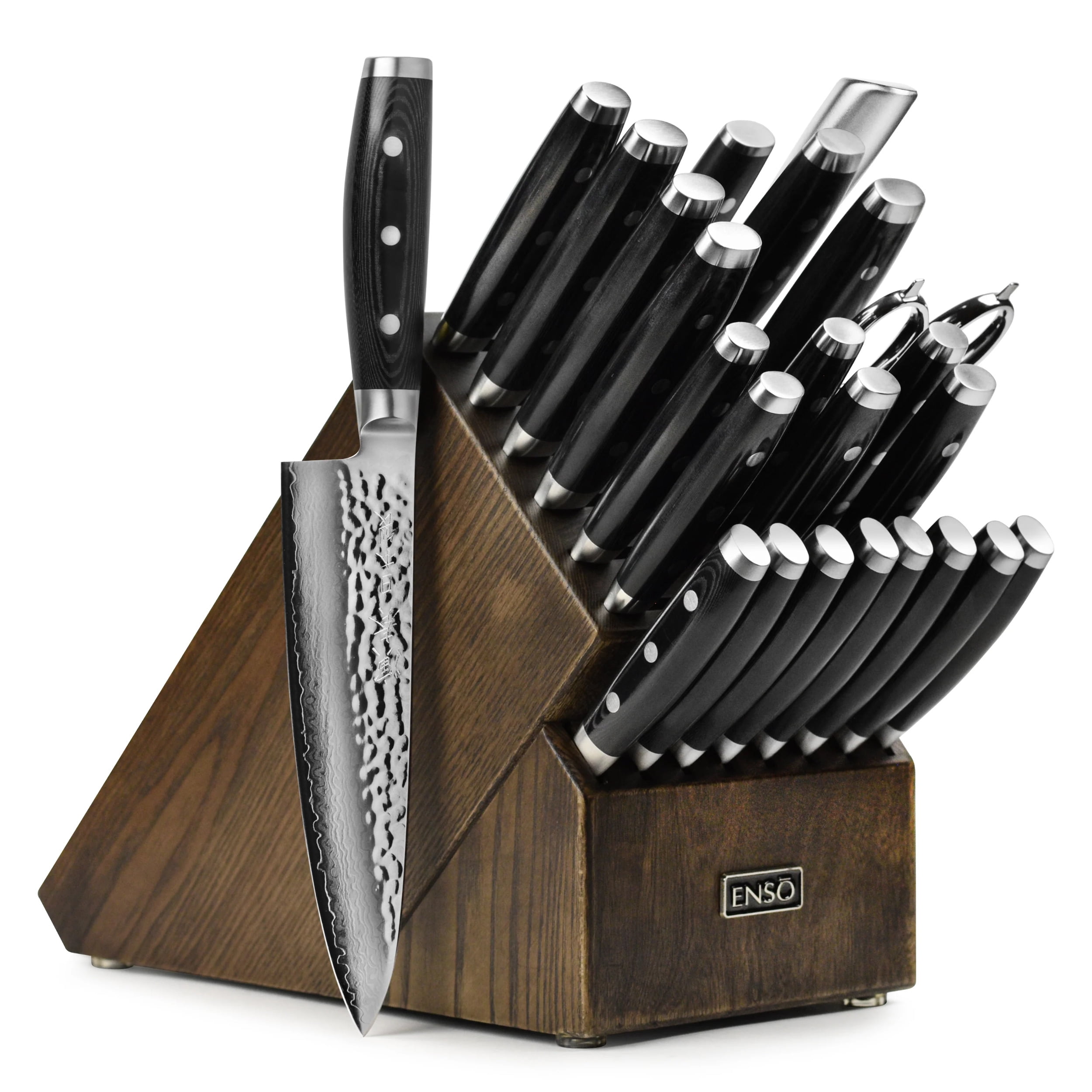 Enso HD 25 Piece Dark Ash Knife Block Set - Made in Japan
