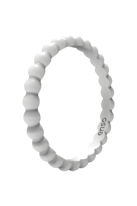 Beaded Stackables Silicone Ring - Misty Grey - 6