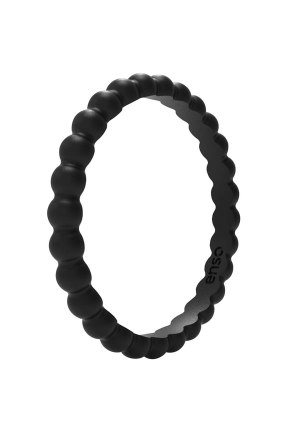 Beaded Stackables Silicone Ring - Obsidian - 5