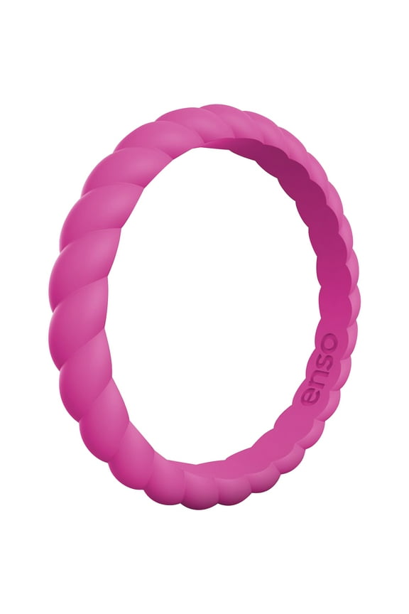 Braided Stackables Silicone Ring - Fuchsia - 4