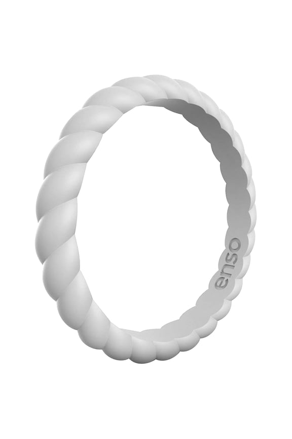 Braided Stackables Silicone Ring - Misty Grey - 9