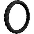 thumbnail image 1 of Enso Rings Braided Stackables Silicone Ring - Obsidian - 12, 1 of 1