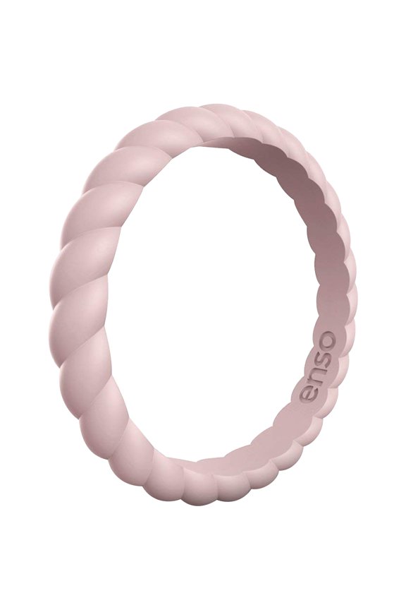 Braided Stackables Silicone Ring - Pink Sand - 12