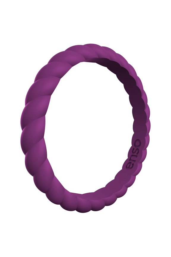 Braided Stackables Silicone Ring - Plum - 12
