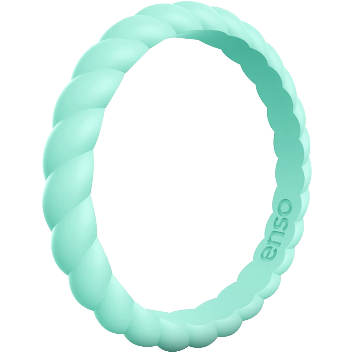 Enso Rings Braided Stackables Silicone Ring - Turquoise - 11 - Walmart.com