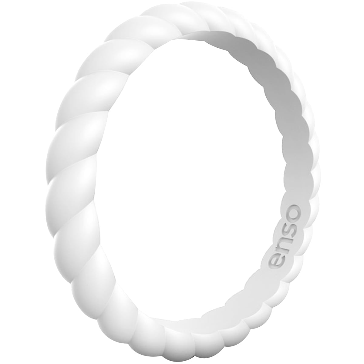 Enso Rings Braided Stackables Silicone Ring - White - 8 - Walmart.com