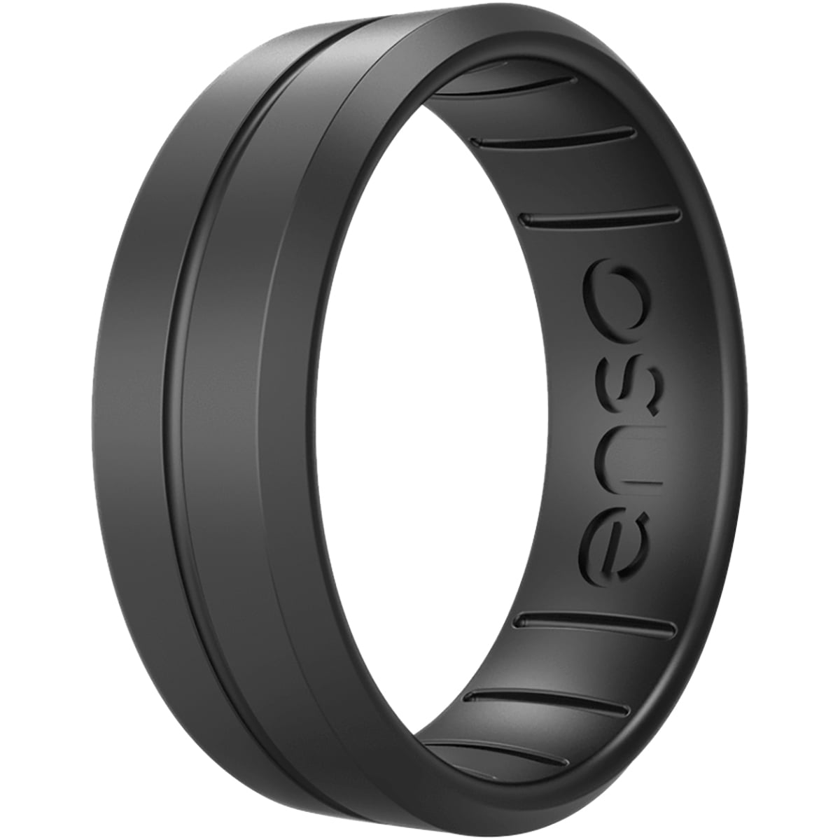Enso Rings Classic Contour Elements Series Silicone Ring - 14 - Black ...