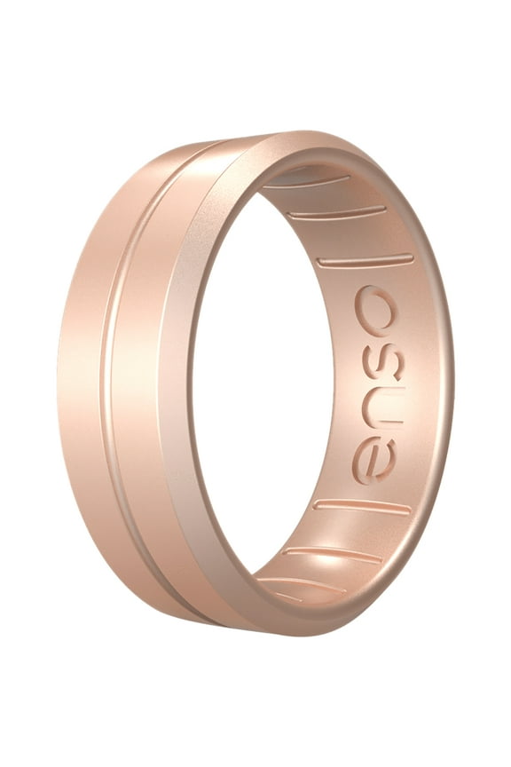 Classic Contour Elements Series Silicone Ring - 14 - Rose Gold