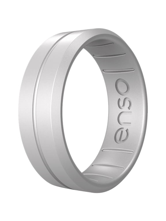 Classic Contour Elements Series Silicone Ring - 9 - Silver