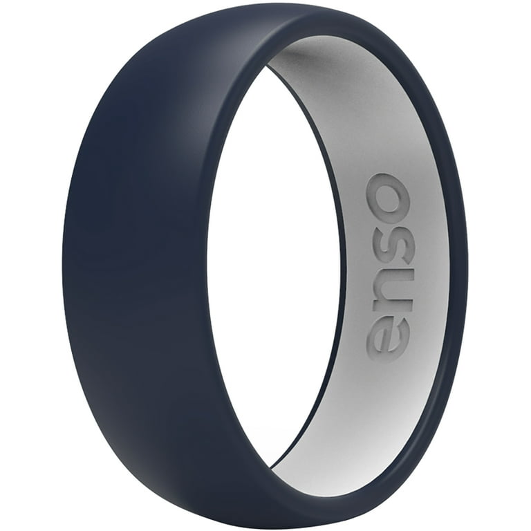 Enso Rings Dualtone Series Silicone Ring Navy Blue White 14