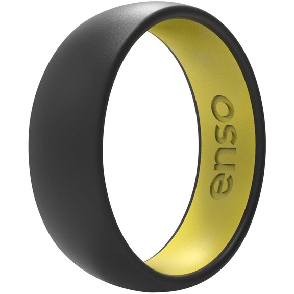 Enso Rings Dualtone Series Silicone Ring - Obsidian/Blazing Yellow - 5