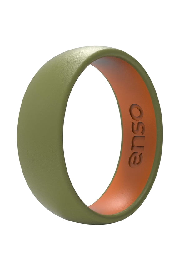 Dualtone Series Silicone Ring - Olive/Burnt Orange - 3