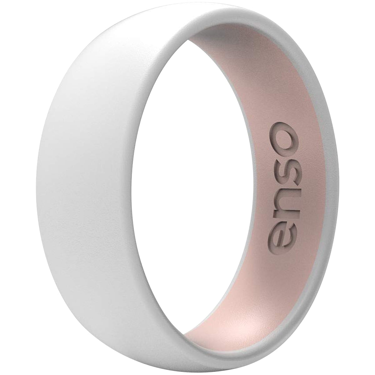 Enso Rings Dualtone Series Silicone Ring - White/Obsidian - 14