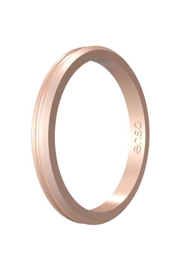 Halo Contour Elements Series Silicone Ring - 12 - Rose Gold